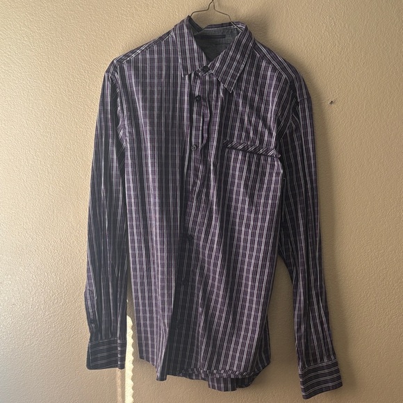 Elie Tahari Men's Dark Purple Striped Shirt - Picture 1 of 1